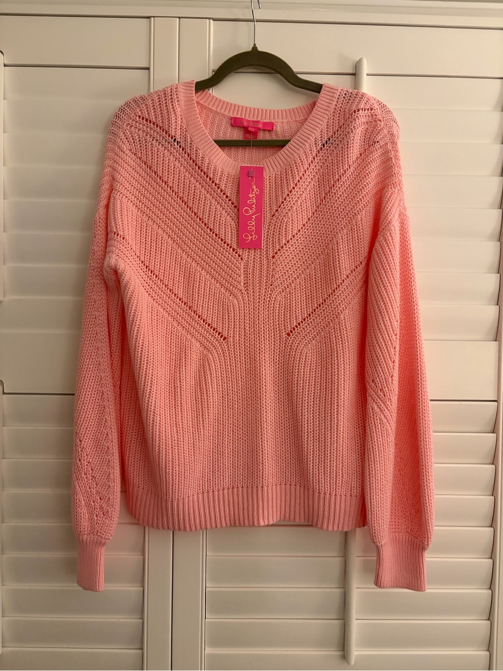 Lilly Pulitzer NWT Medium Bristow Pink Knit Sweater - Picture 4 of 5